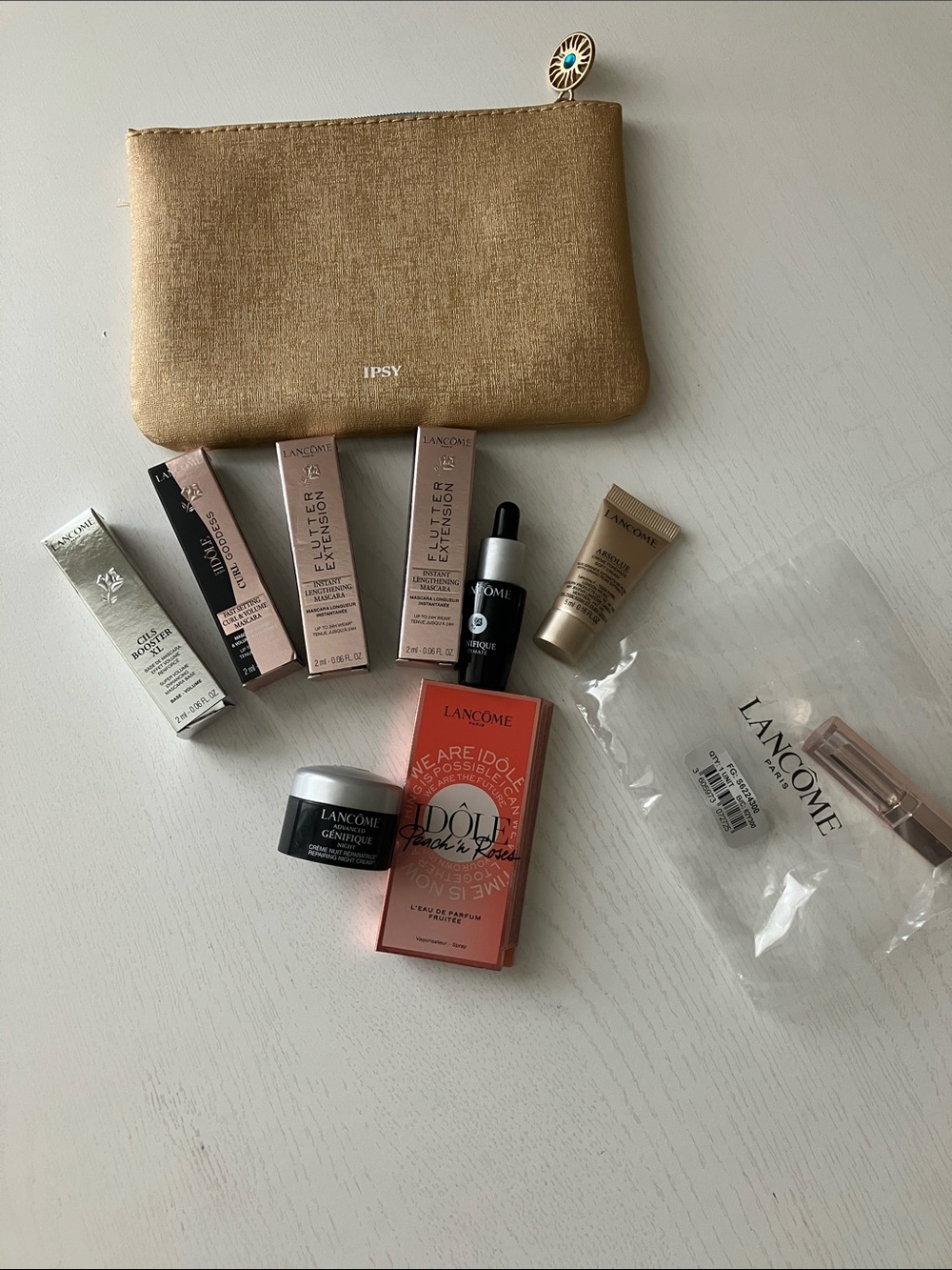 Lancôme 9 Piece Travel Set + Ipsy Cosmetic Bag (New In Package)